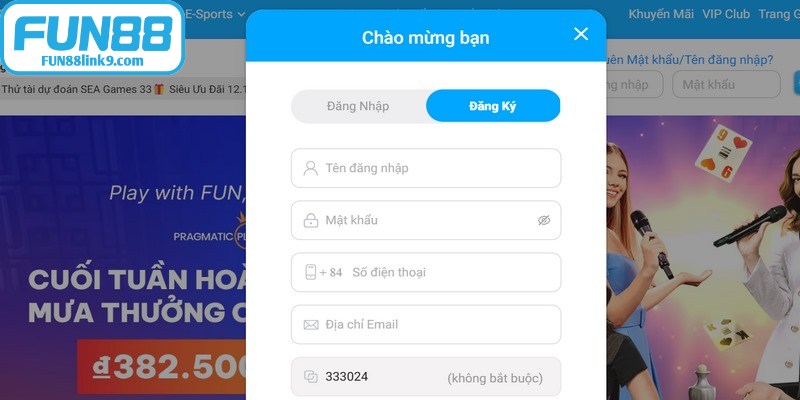 Khuyến Mãi FUN88 - Chương Trình Tặng Thưởng Đặc Sắc 16 Hướng dẫn đăng ký FUN88 qua vài bước đơn giản